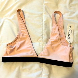 NWT BRAVE SOUL LONDON PEACH/BLACK BIKINI SIZE SMALL